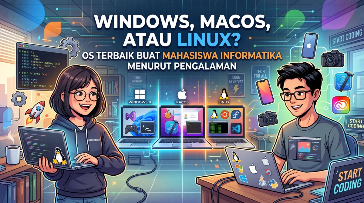 Windows, macOS, atau Linux? Menentukan OS Terbaik Buat Mahasiswa Informatika (Berdasarkan Pengalaman Nyata!)