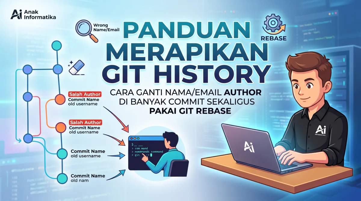 Revolusi Git History! Panduan Lengkap Ganti Nama & Email Author di Banyak Commit Sekaligus dengan Git Rebase