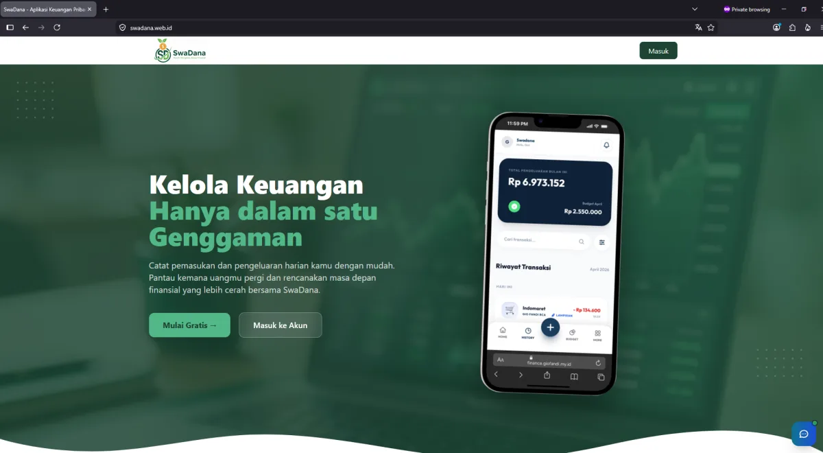 Website Financial Keuangan pribadi